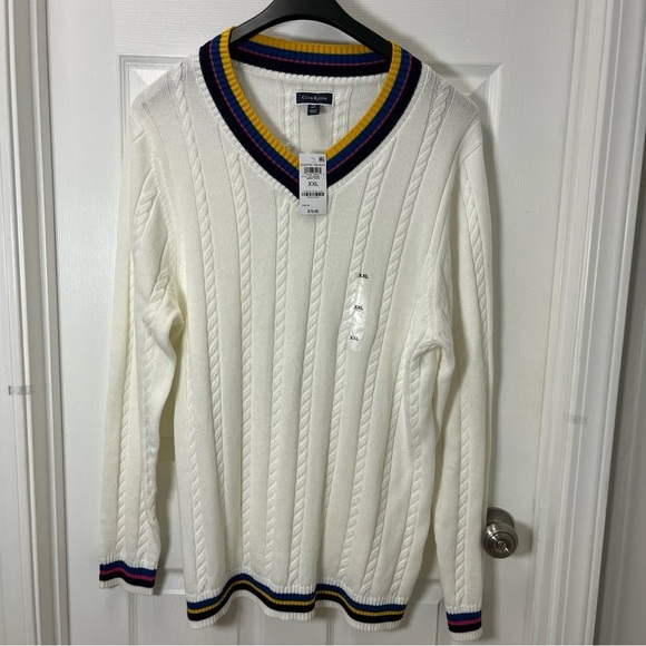 Club Room Ivory V-Neck Sweater men’s size XXL - Picture 1 of 9
